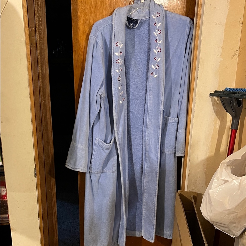 Charter Club Light Blue Embroidered Jacket
